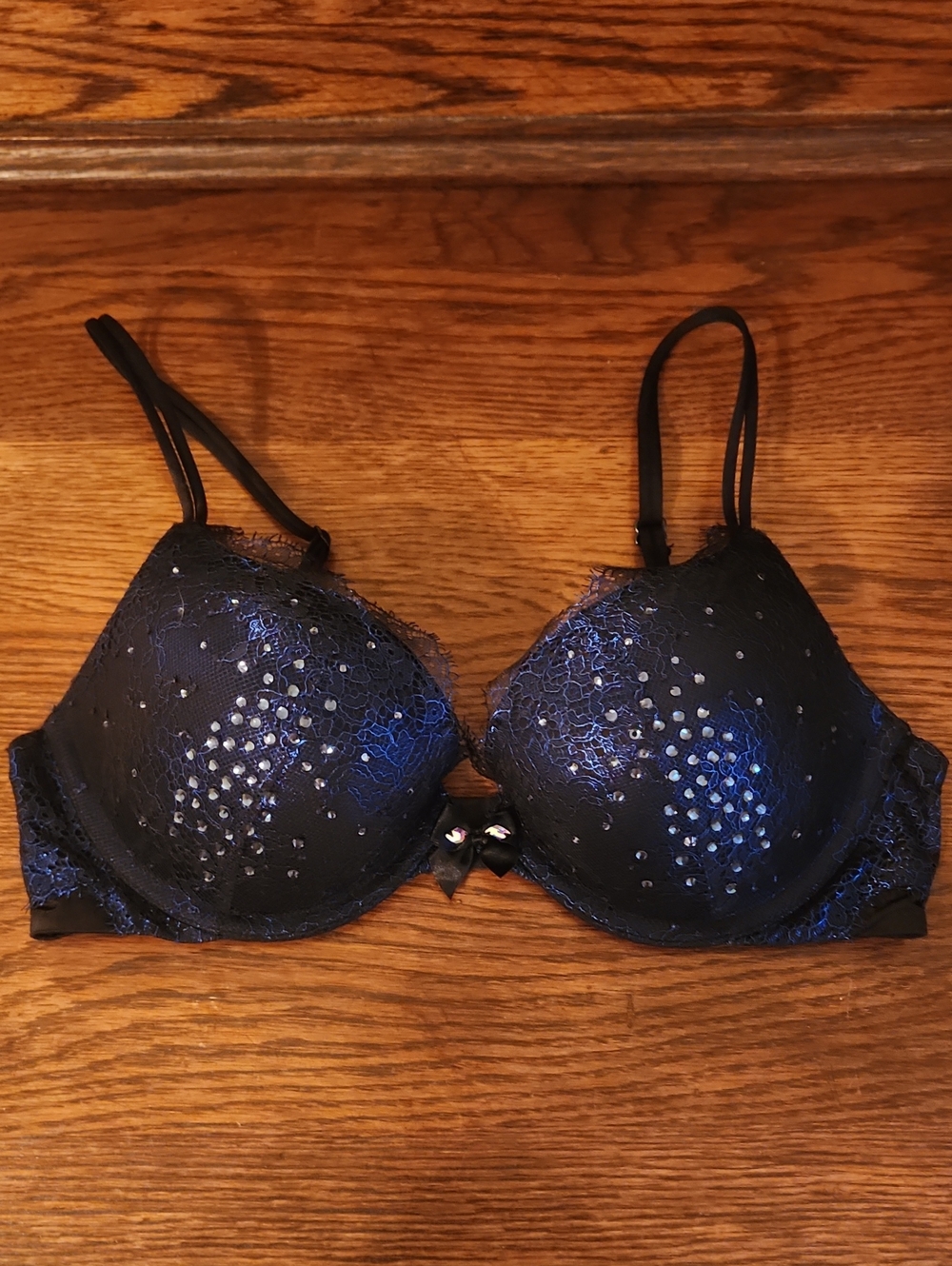 Victoria's Secret Lace Push-Up Bra with Rhinestone Accents